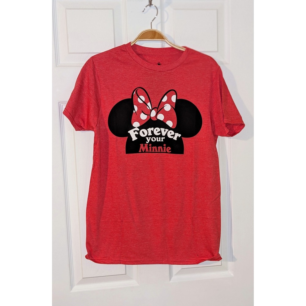 Disney Minnie Mouse Graphic Tee Red Polka Dot Bow T-Shirt Women's Small NWOT